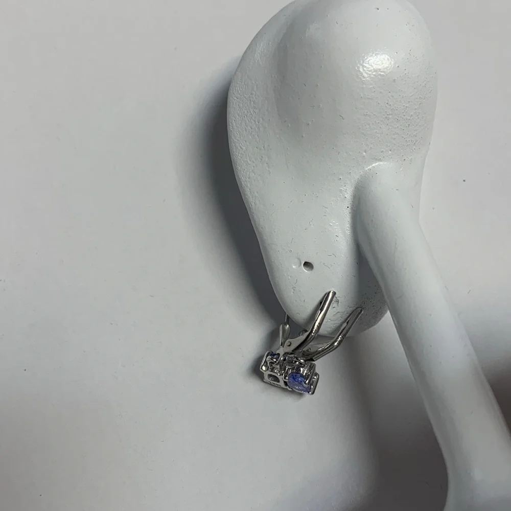 Sterling silver with purple stones girls’ dangling earrings